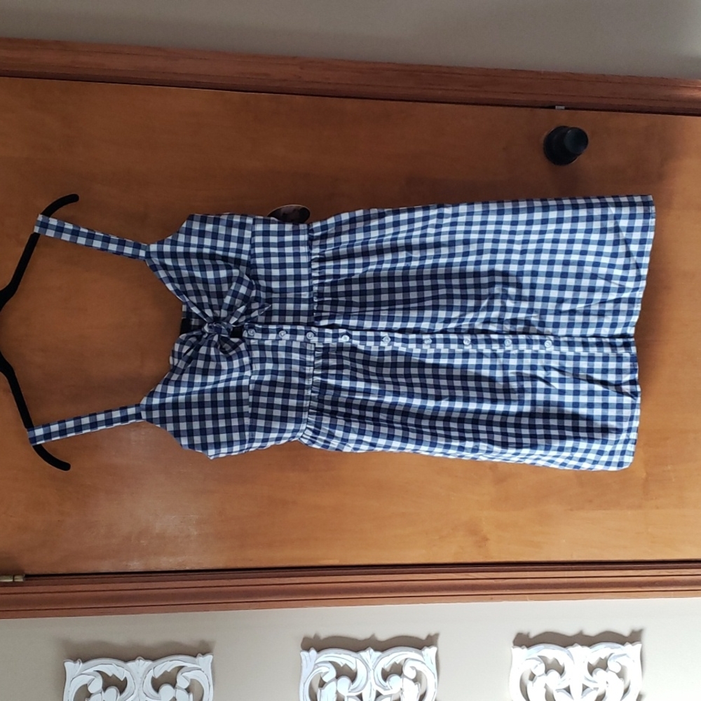 NWT Gingham Navy and White Summer Dress